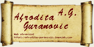 Afrodita Guranović vizit kartica